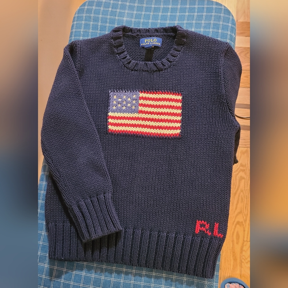 POLO - Ralph Lauren 5T - Navy Flag Sweater
